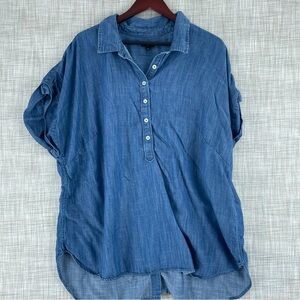 Talbots Womens Size 2X short sleeve lyocell pullover shirt 2298